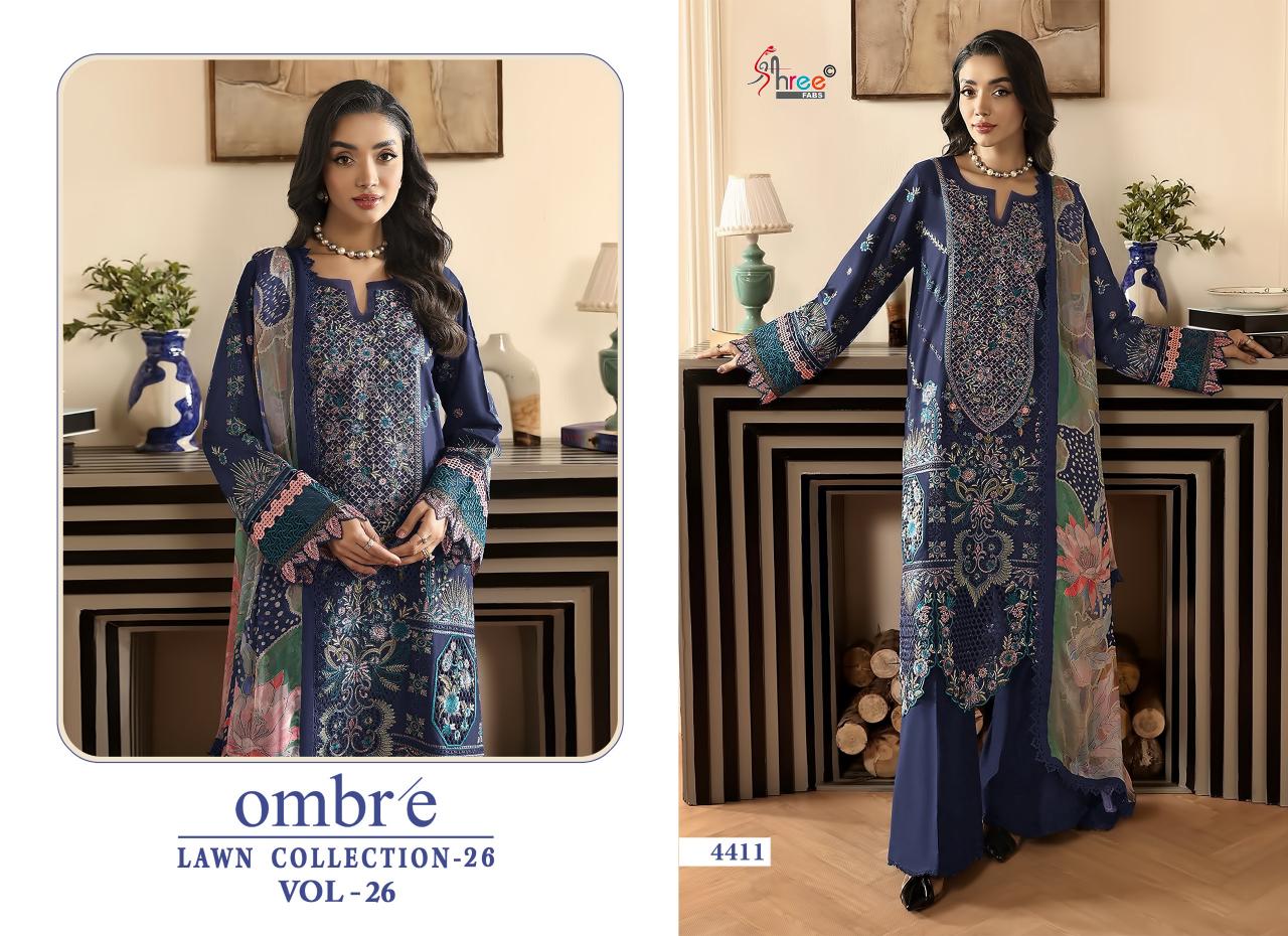 Shree Fabs Ombre Lawn Collection 26 Vol 26 Cotton Dupatta wholesale pakistani suits in chennai