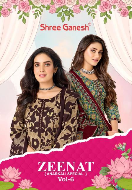 Shree Ganesh Zeenat Vol-6 – Anarkali Style Kurti Pant With Dupatta - Wholesale Catalog