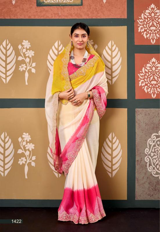 Stavan Radha Rani catalog pure chiffon saree wholesaler