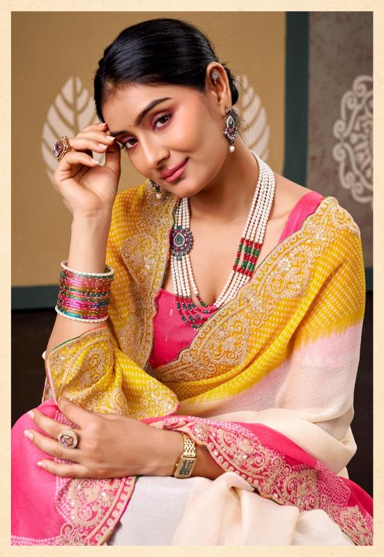 Stavan Radha Rani catalog pure chiffon saree wholesaler