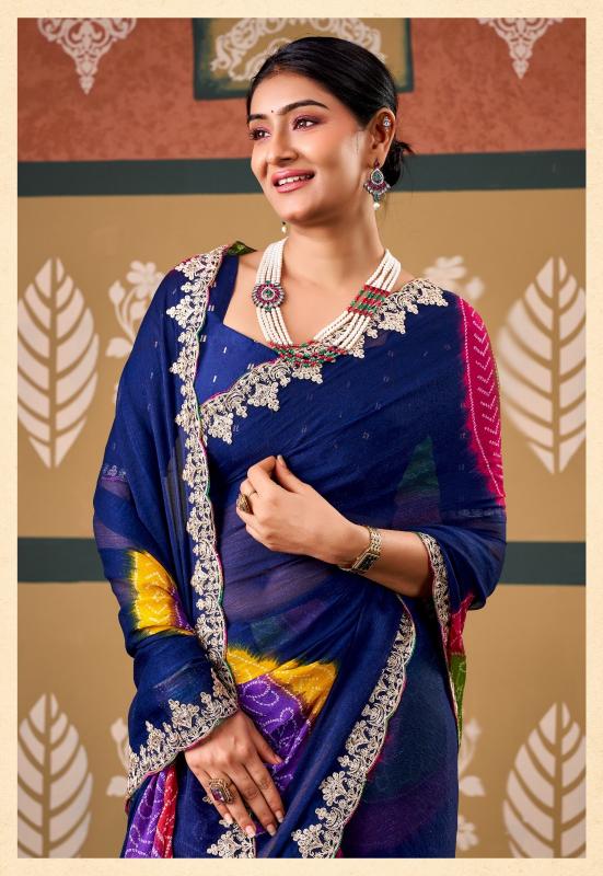 Stavan Radha Rani catalog pure chiffon saree wholesaler