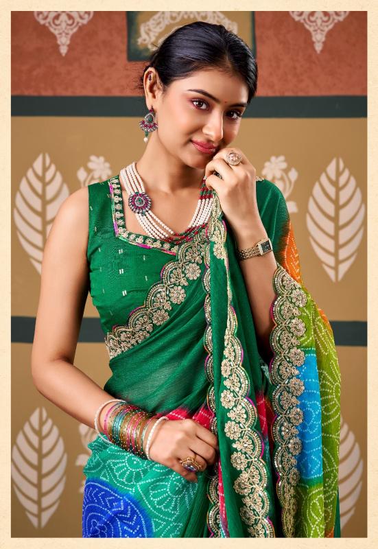 Stavan Radha Rani catalog pure chiffon saree wholesaler