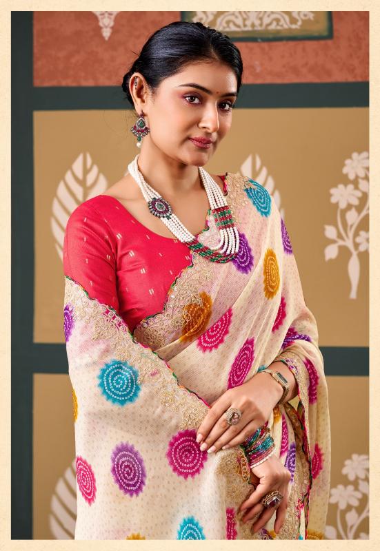 Stavan Radha Rani catalog pure chiffon saree wholesaler