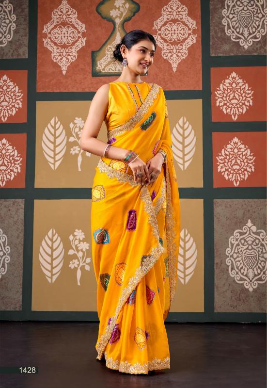 Stavan Radha Rani catalog pure chiffon saree wholesaler