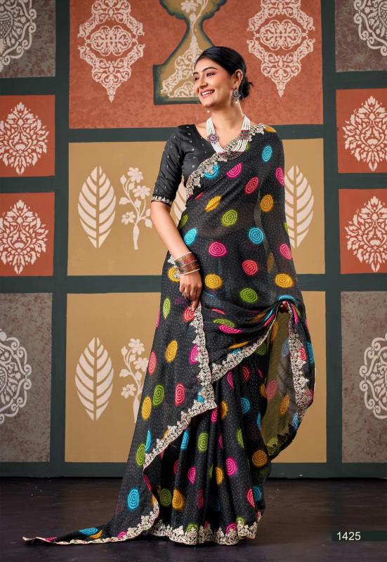 Stavan Radha Rani catalog pure chiffon saree wholesaler