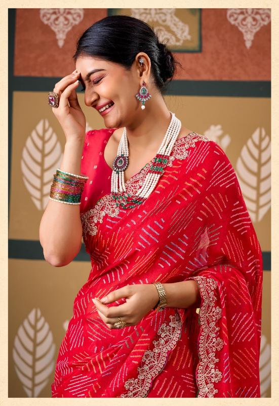 Stavan Radha Rani catalog pure chiffon saree wholesaler