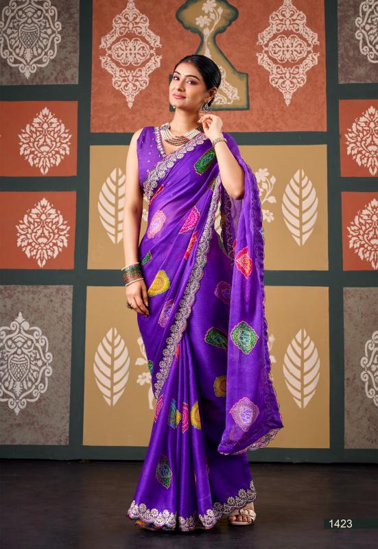 Stavan Radha Rani catalog pure chiffon saree wholesaler