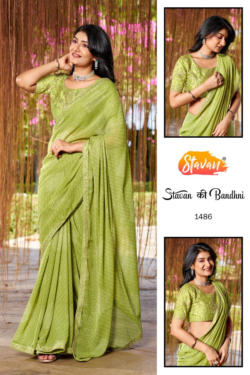 Stavan Stavan Ki Bandhani catalog georgette saree wholesalers