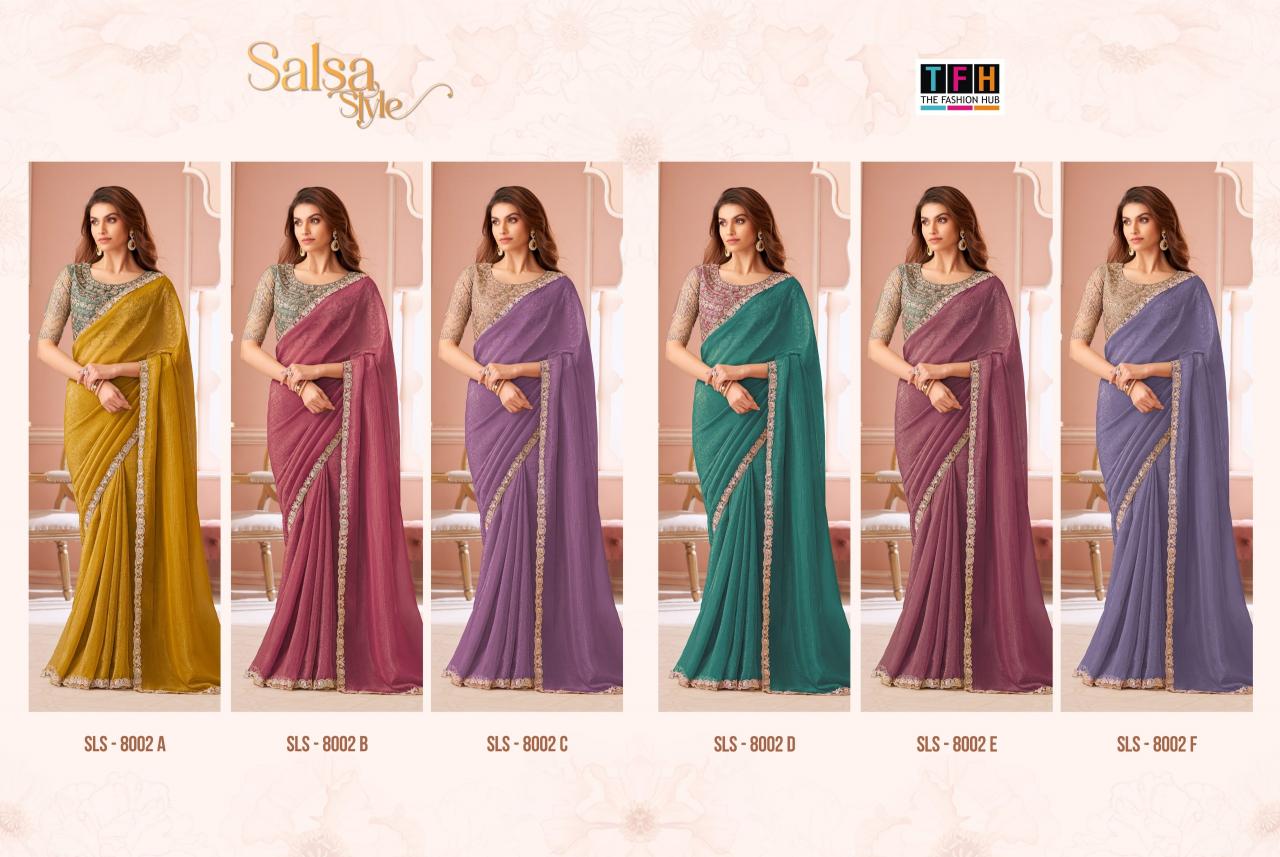 Tfh Salsa Style 8002 catalog bollywood designer sarees wholesalers in surat