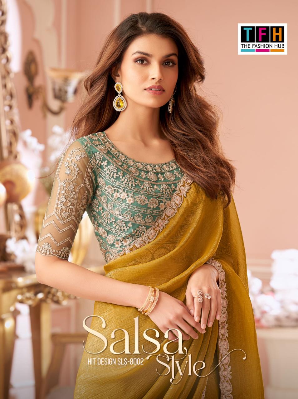 Tfh Salsa Style 8002 catalog bollywood designer sarees wholesalers in surat