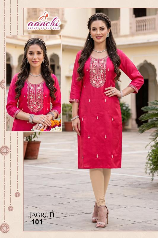 Aanchi Jagruti 0.1 catalog branded kurtis wholesale in ahmedabad