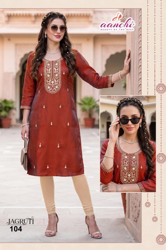 Aanchi Jagruti 0.1 catalog branded kurtis wholesale in ahmedabad