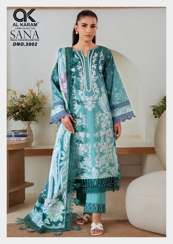 Al Karam Sana Rayon Vol 3 – Karachi Kurti Pant With Dupatta Wholesale Catalouge