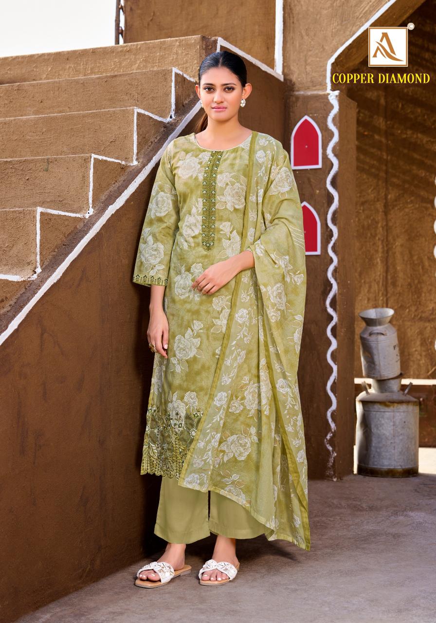 Alok Copper Diamond catalog cotton dress material wholesale price in surat