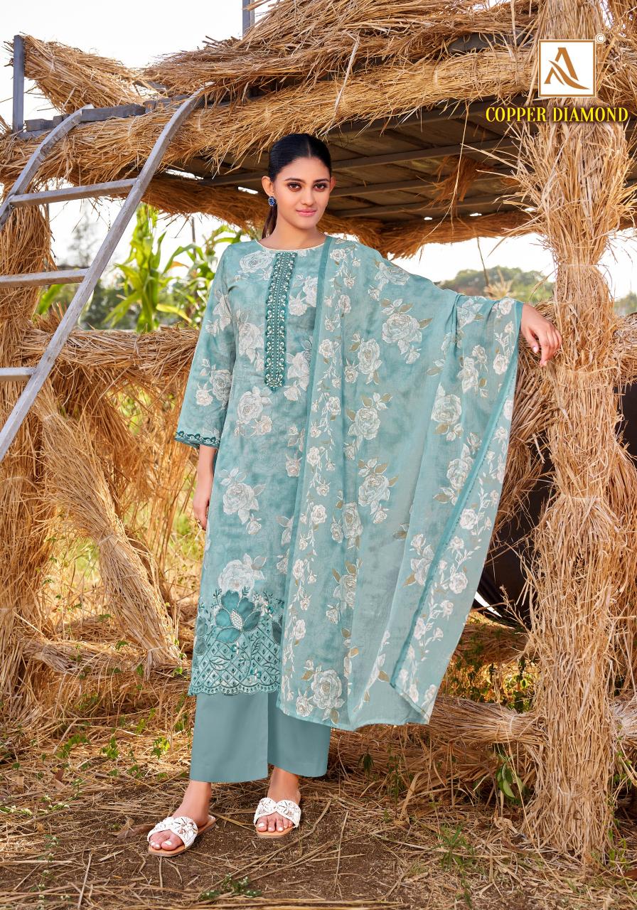 Alok Copper Diamond catalog cotton dress material wholesale price in surat