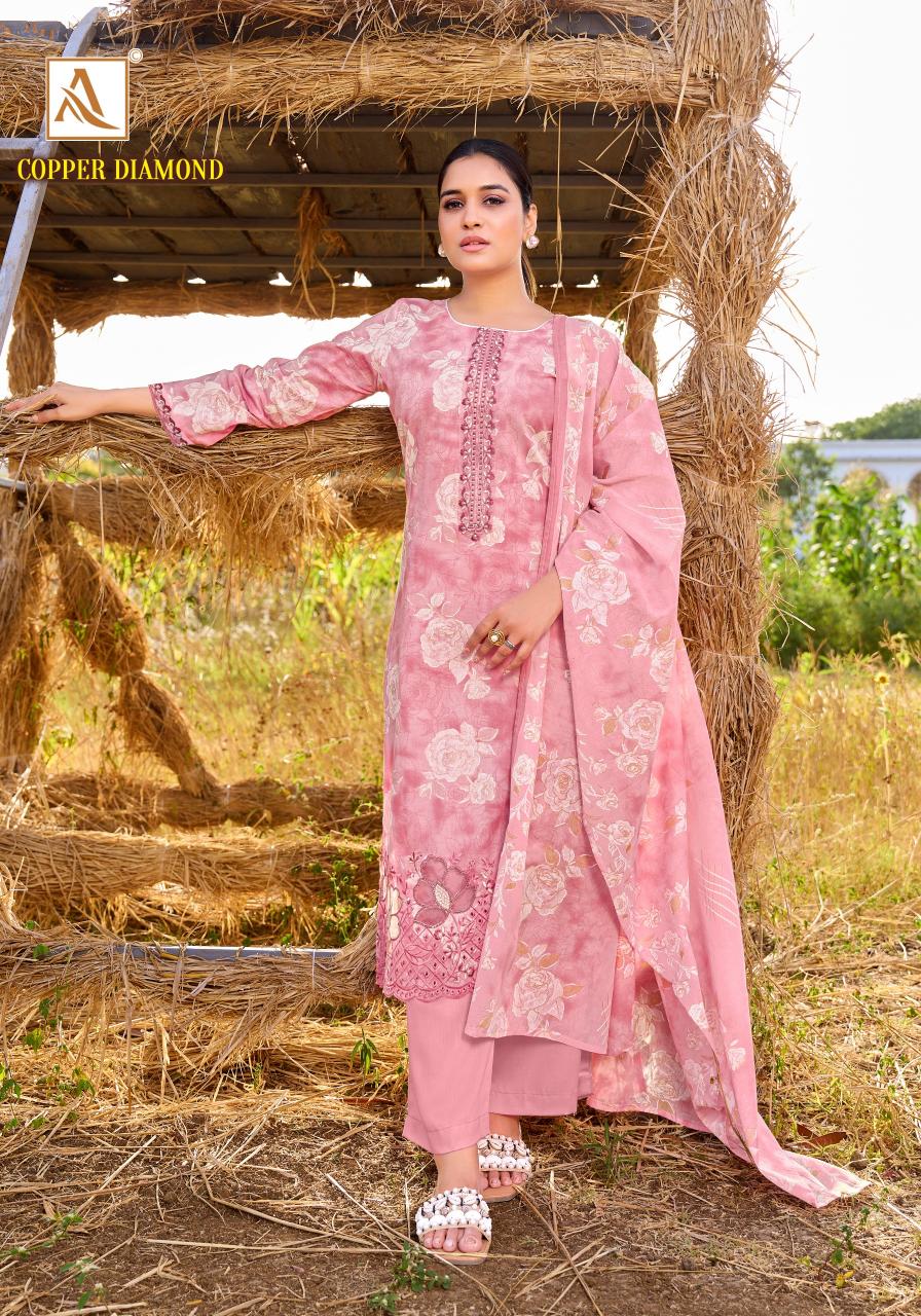 Alok Copper Diamond catalog cotton dress material wholesale price in surat