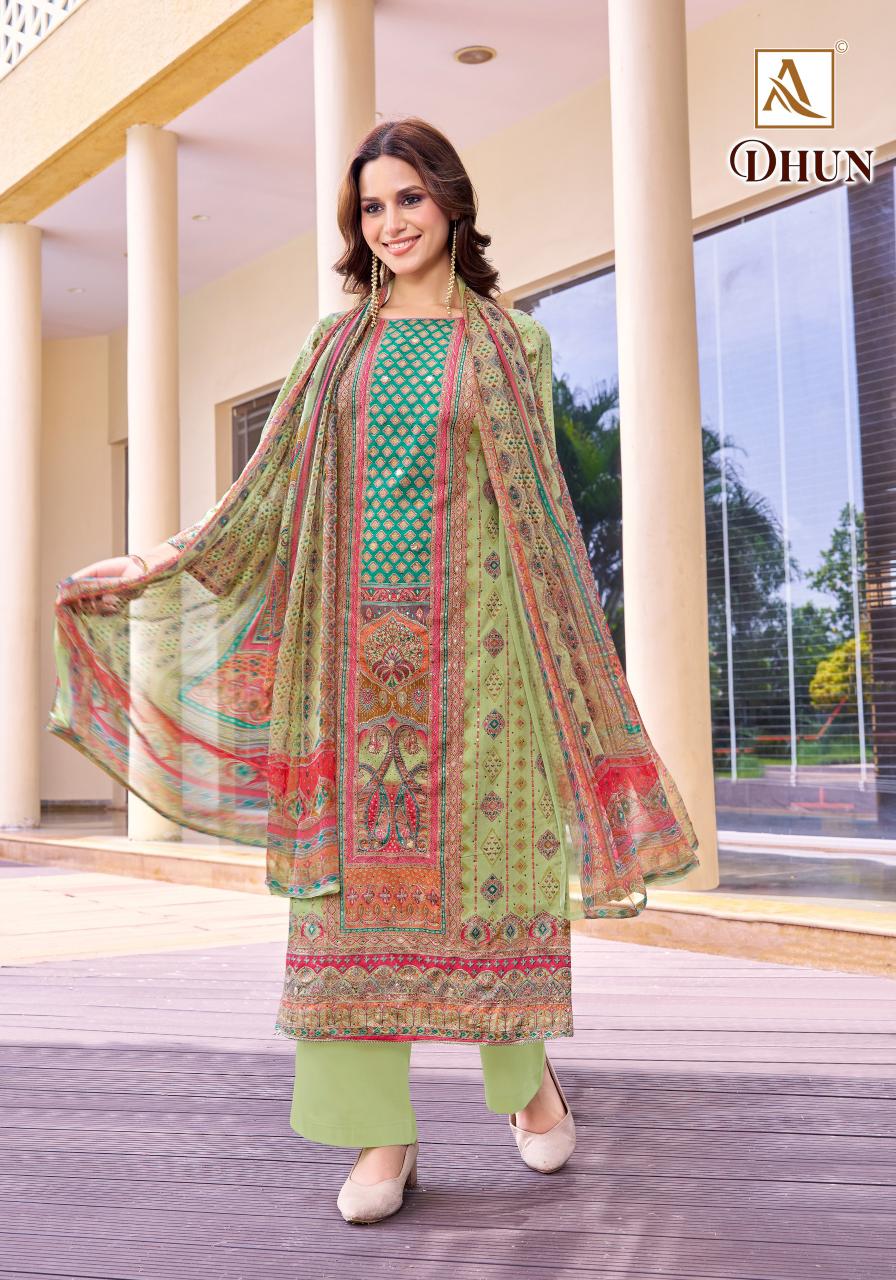 Alok Dhun catalog dress suit material surat