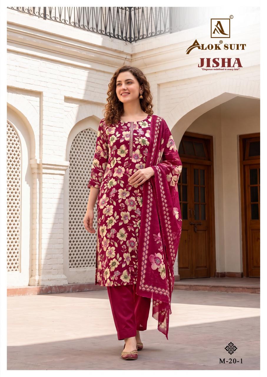 Alok Jisha catalog ladies dress material wholesalers in surat