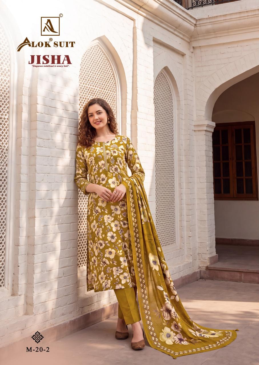 Alok Jisha catalog ladies dress material wholesalers in surat