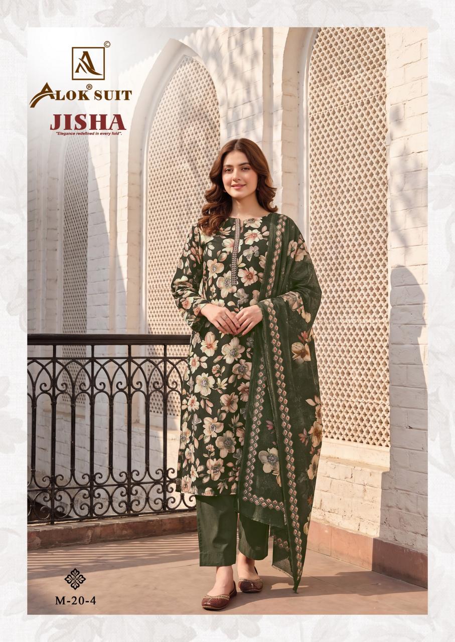 Alok Jisha catalog ladies dress material wholesalers in surat