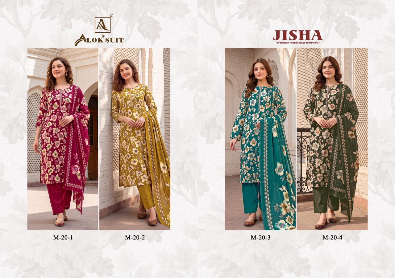 Alok Jisha catalog ladies dress material wholesalers in surat