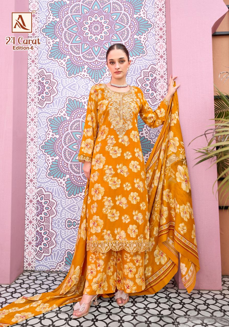 Alok Suits 24 Carat 6 catalog dress material wholesale market surat