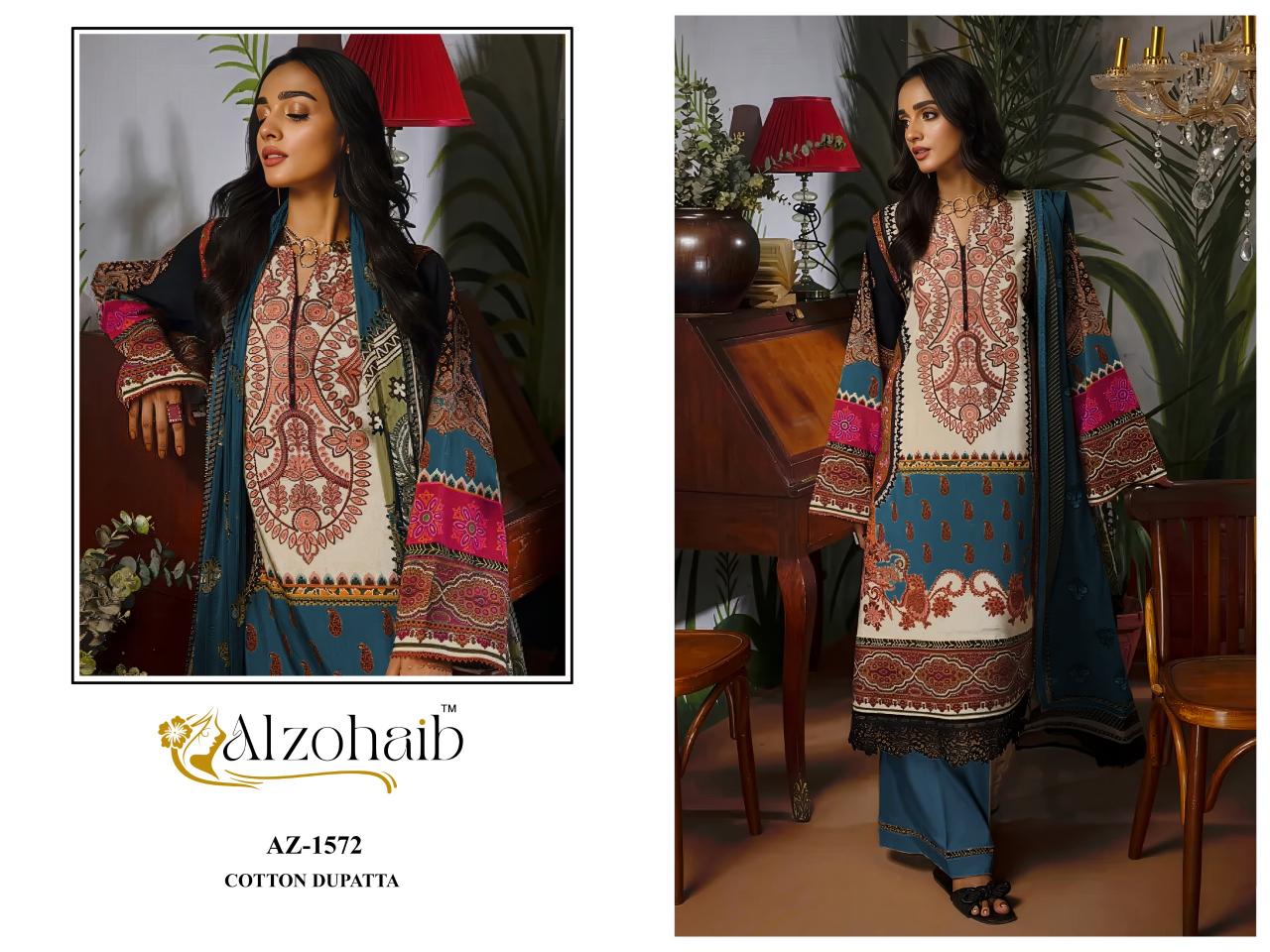 Alzohaib Az Zaynah Vol 2 catalog Chiffon Dupatta pakistani suits in surat