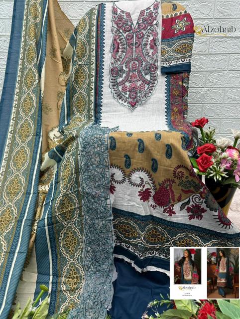 Alzohaib Az Zaynah Vol 2 catalog Cotton Dupatta pakistani suits wholesalers in surat