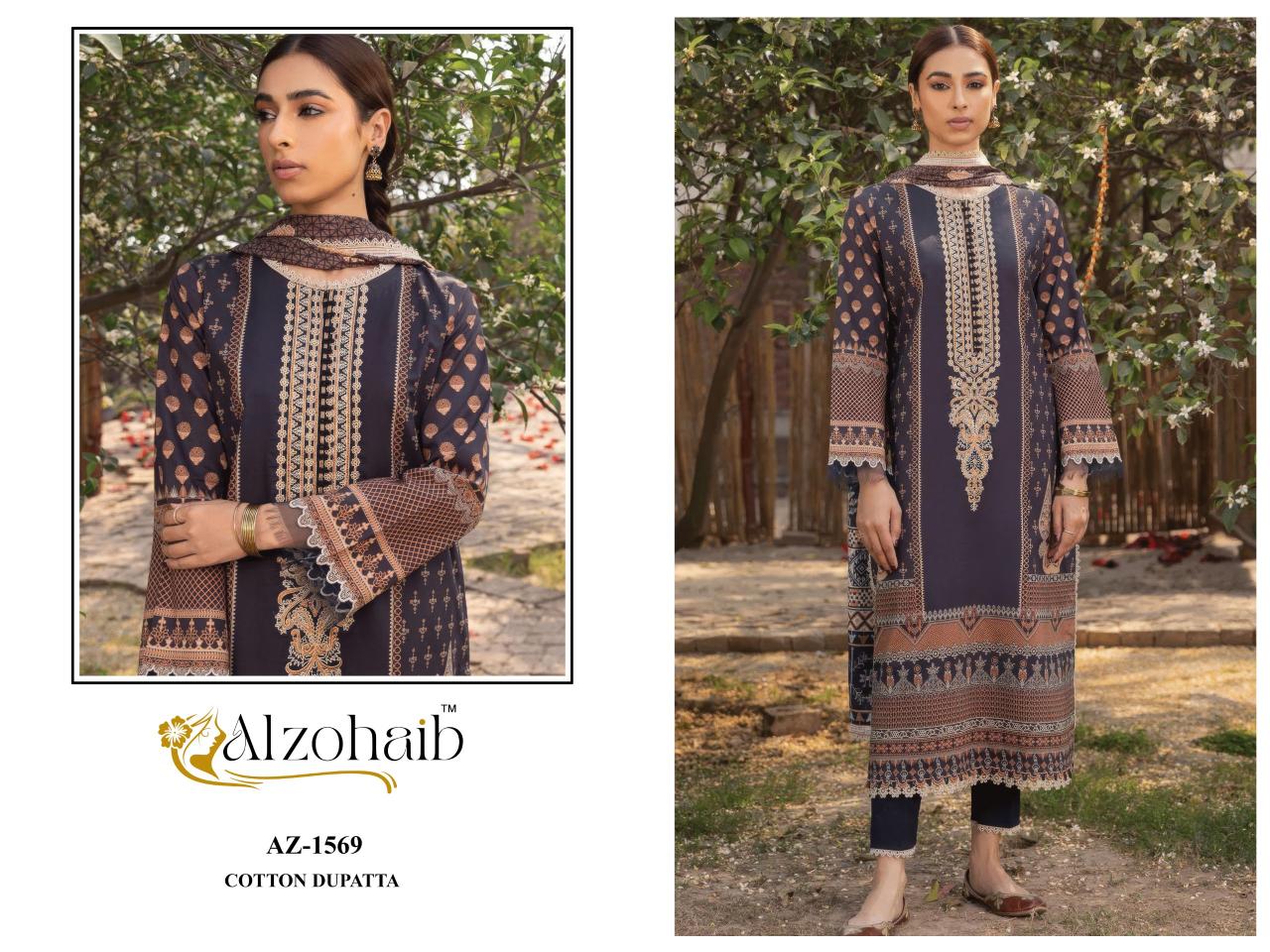 Alzohaib Az Zaynah Vol 2 catalog Cotton Dupatta pakistani suits wholesalers in surat