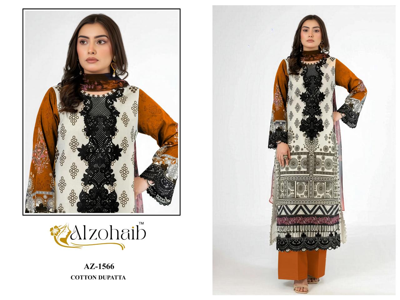 Alzohaib Az Zaynah Vol 2 catalog Cotton Dupatta pakistani suits wholesalers in surat