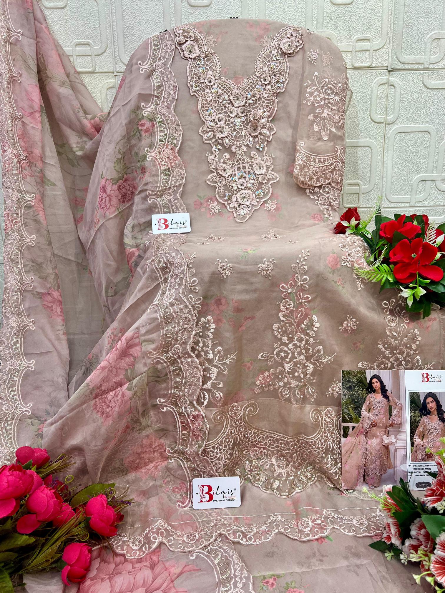 Bilqis B 232 A TO D catalog pakistani wholesale replica suits in delhi