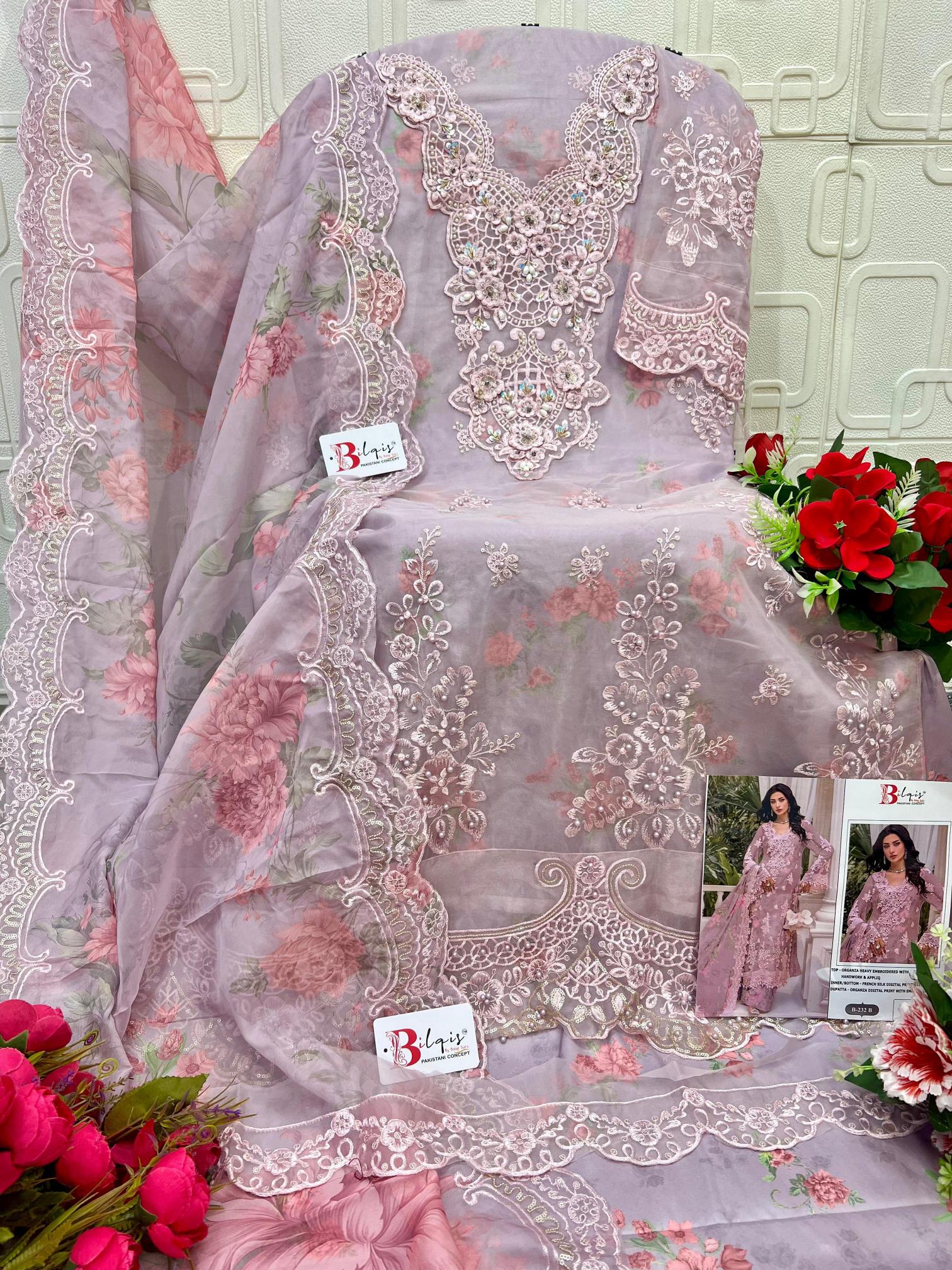 Bilqis B 232 A TO D catalog pakistani wholesale replica suits in delhi