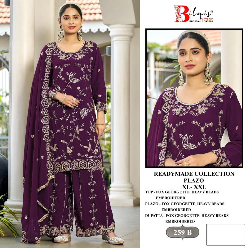 Bilqis B 259 A TO D catalog pakistani designer suits wholesale