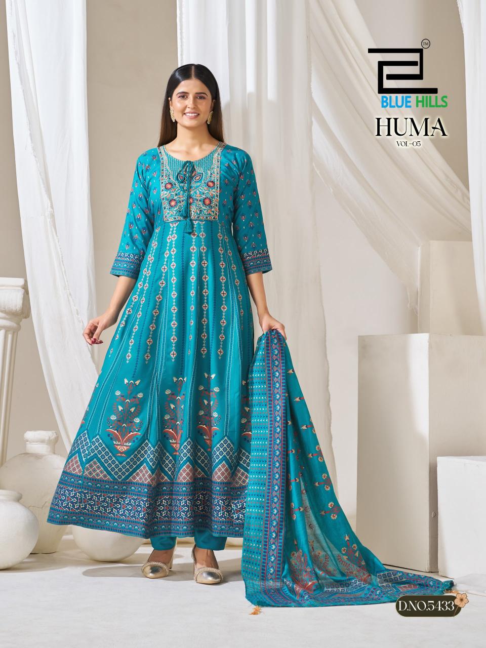 BLue Hills Huma vol 5 0.1 catalog wholesale kurti udghatan