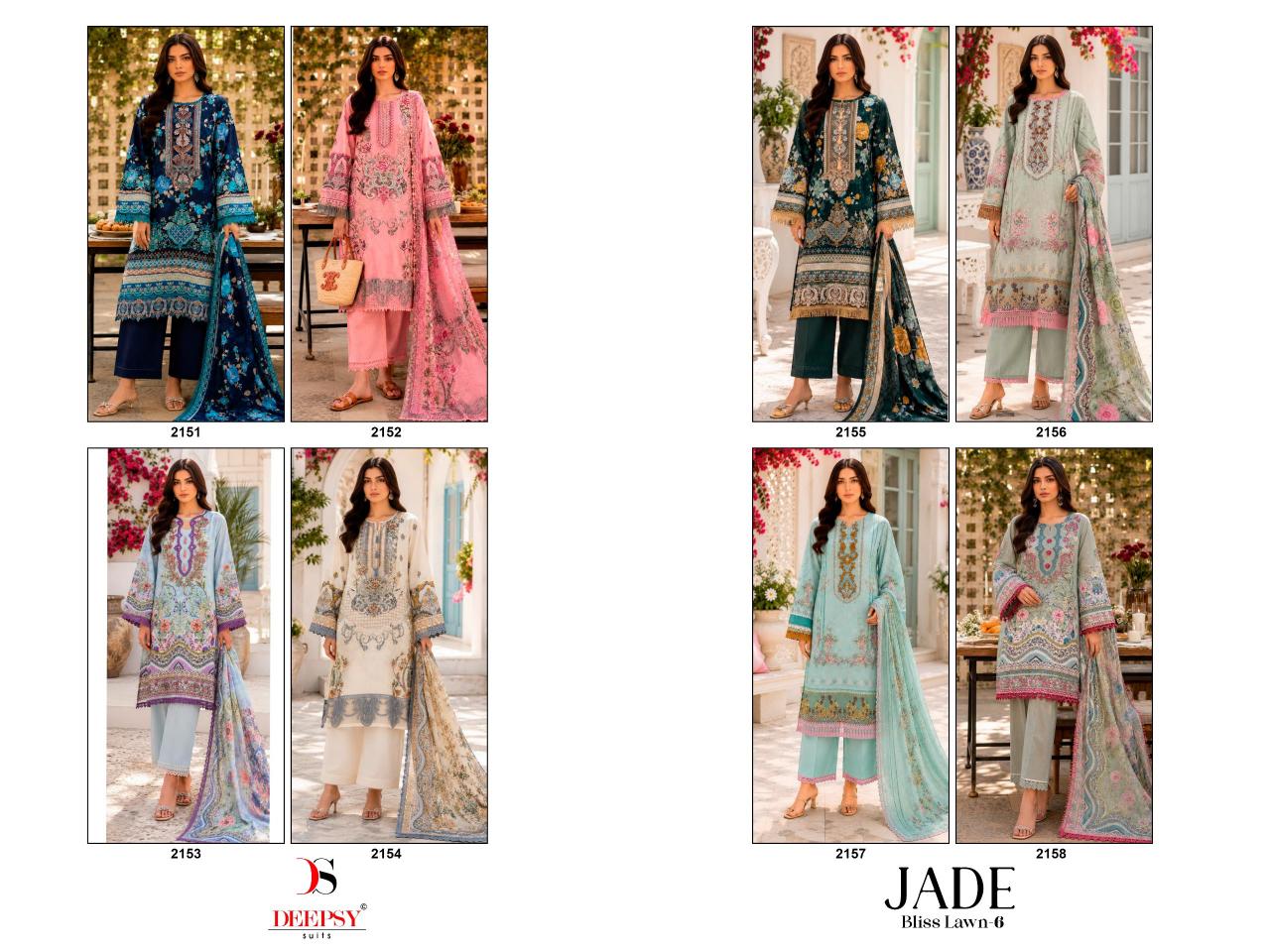 Deepsy Jade Bliss Lawn vol 6 catalog cotton dupatta replica pakistani suits in india wholesale