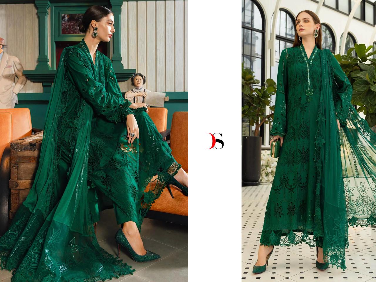 Deepsy Maria B Embroidered Vol 5 NX catalog Chiffon Dupatta pakistani suit wholesale market