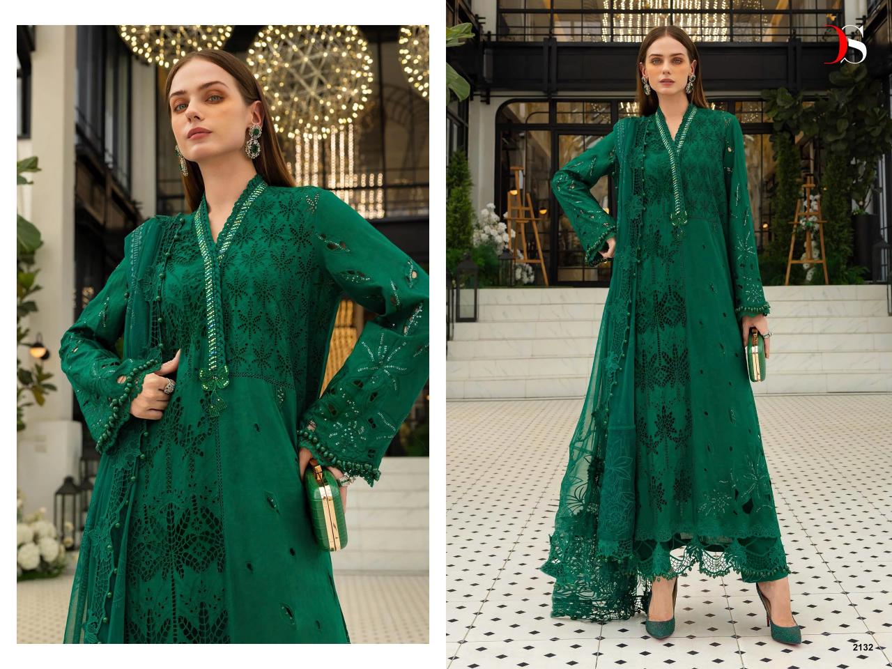 Deepsy Maria B Embroidered Vol 5 NX catalog Chiffon Dupatta pakistani suit wholesale market