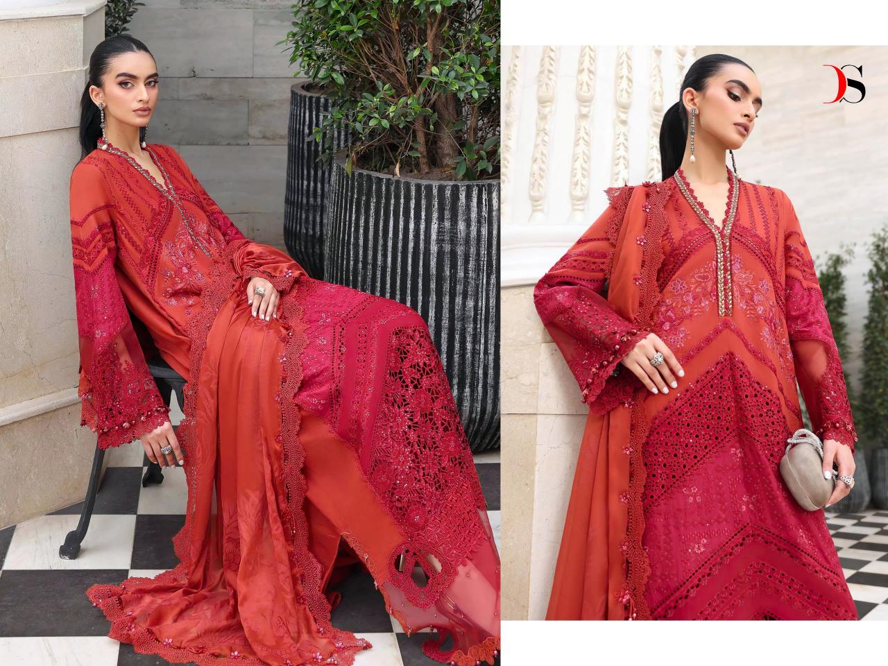Deepsy Maria B Embroidered Vol 5 NX catalog Chiffon Dupatta pakistani suit wholesale market