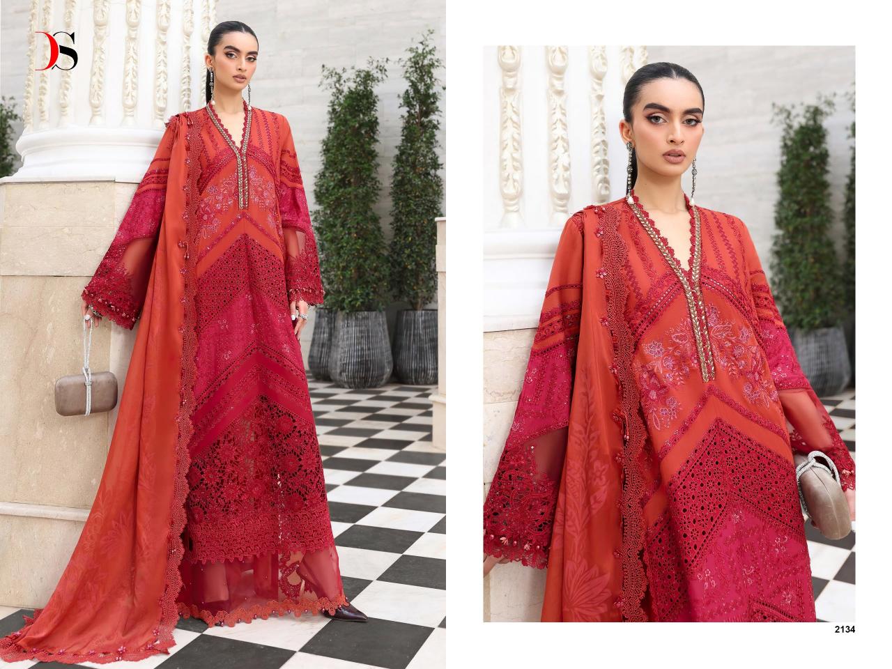 Deepsy Maria B Embroidered Vol 5 NX catalog Chiffon Dupatta pakistani suit wholesale market