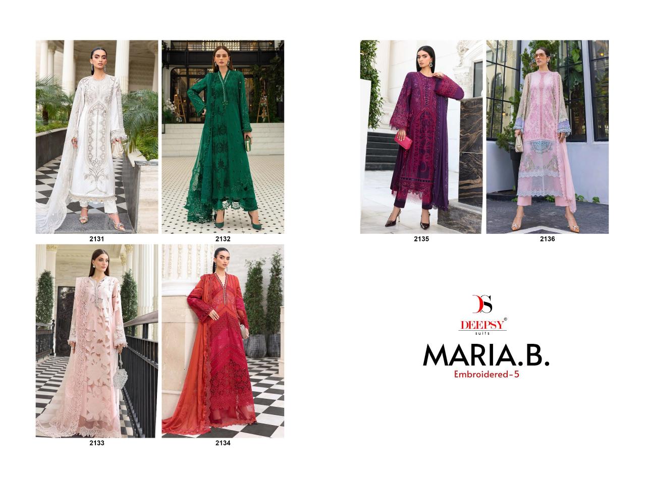 Deepsy Maria B Embroidered Vol 5 NX catalog Cotton Dupatta pakistani suit in mumbai wholesaler