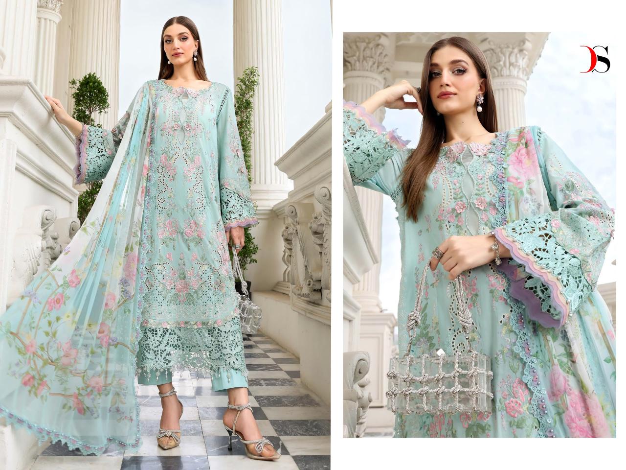 Deepsy Maria B Premium Embroidered vol 6 catalog chiffon duppatta pakistani suits wholesale in dubai