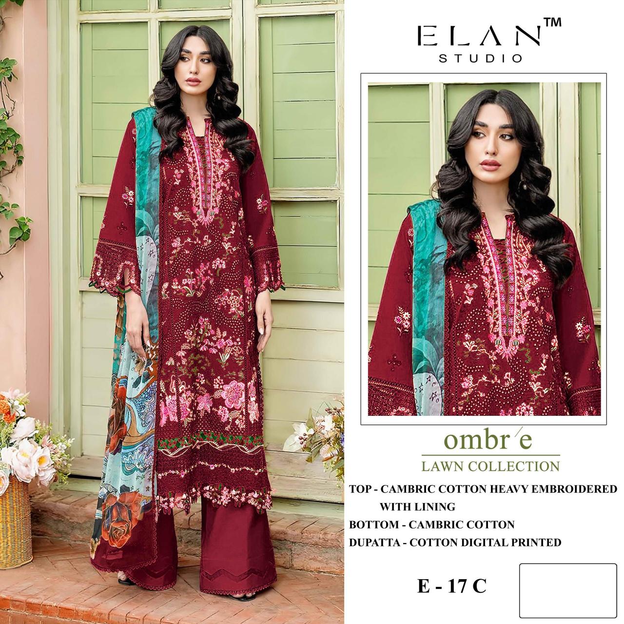 Elan E 17 catalog wholesale pakistani suits in delhi