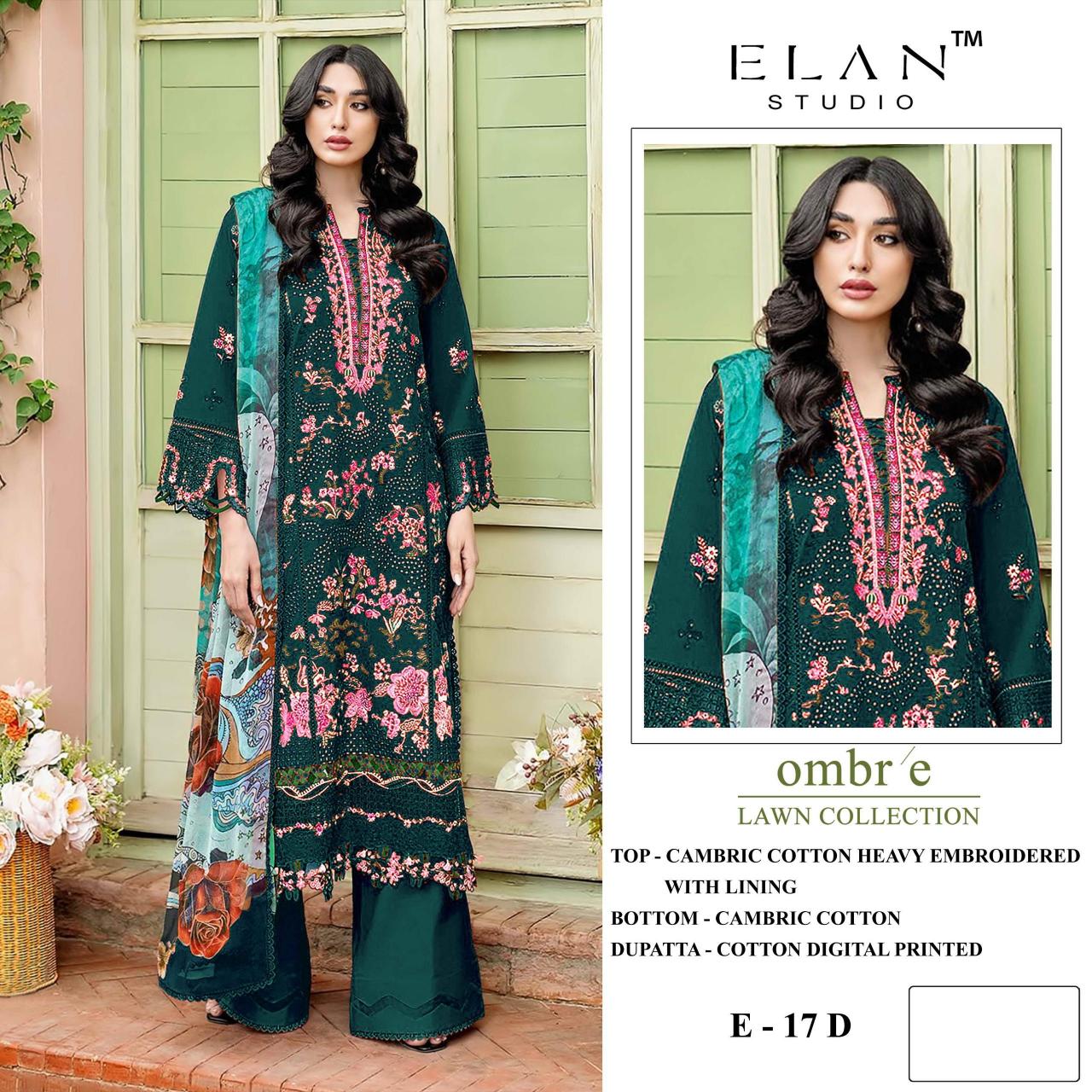 Elan E 17 catalog wholesale pakistani suits in delhi