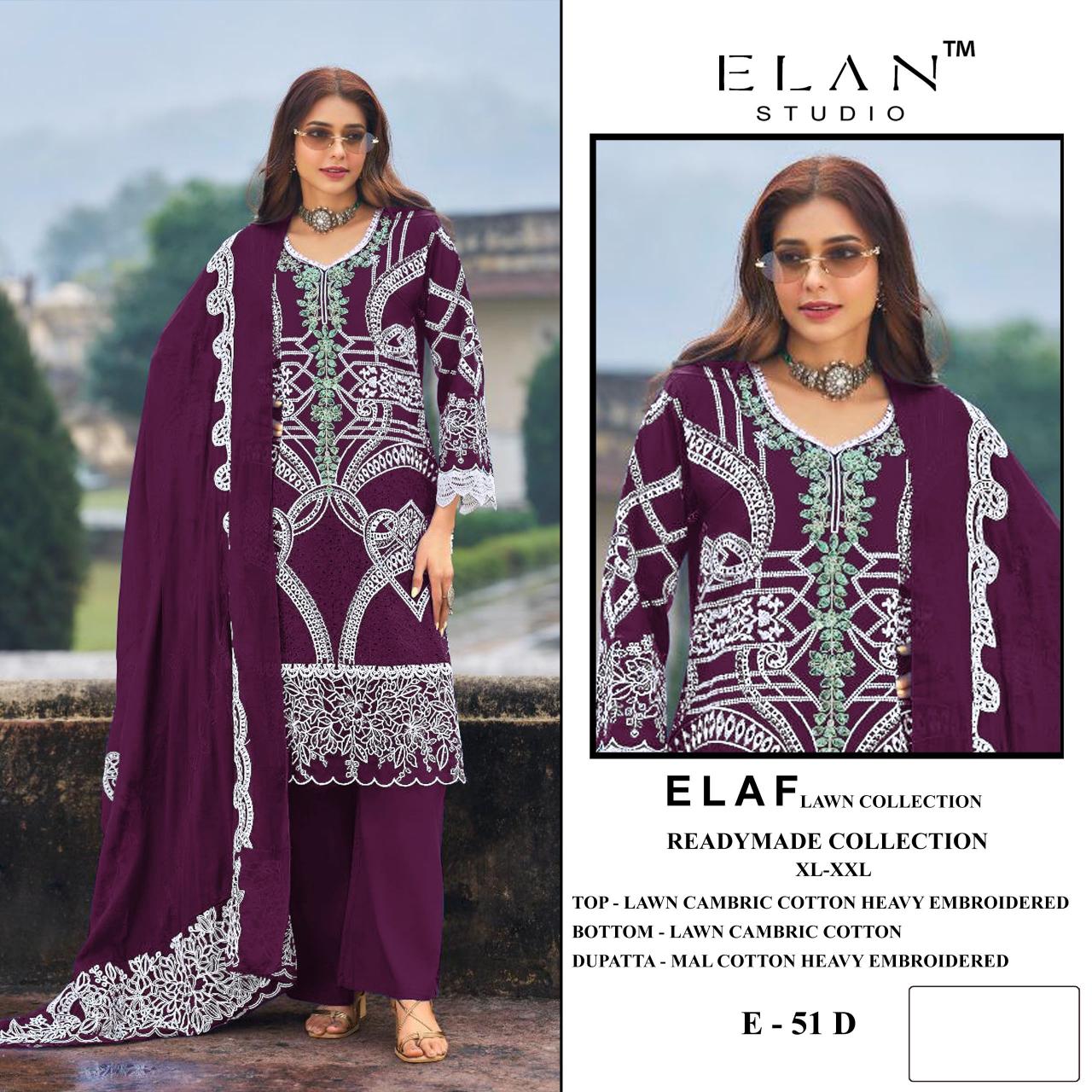 Elan E 51 catalog wholesale pakistani designer suits