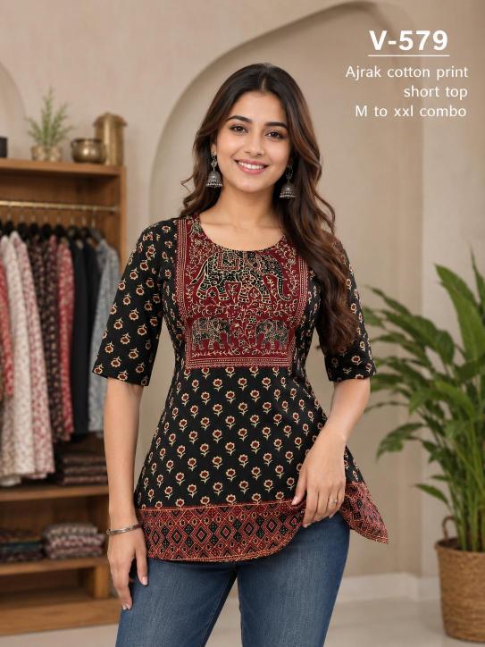 Felocity Ajrakh vol 9 catalog wholesale kurti manufacturers in kolkata