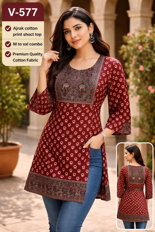 Felocity Ajrakh vol 9 catalog wholesale kurti manufacturers in kolkata