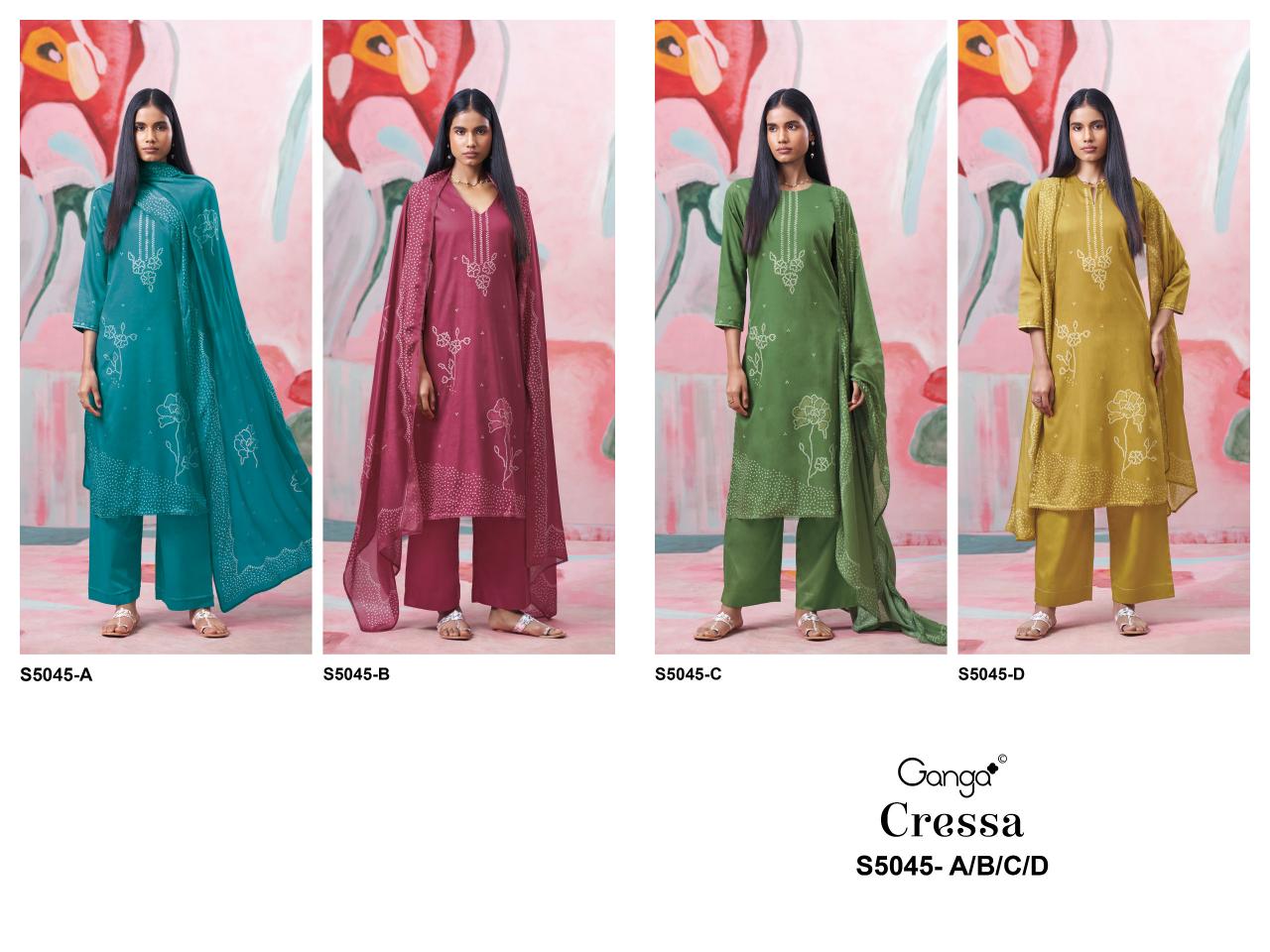 Ganga Cressa 5045 catalog salwar kameez suppliers wholesale