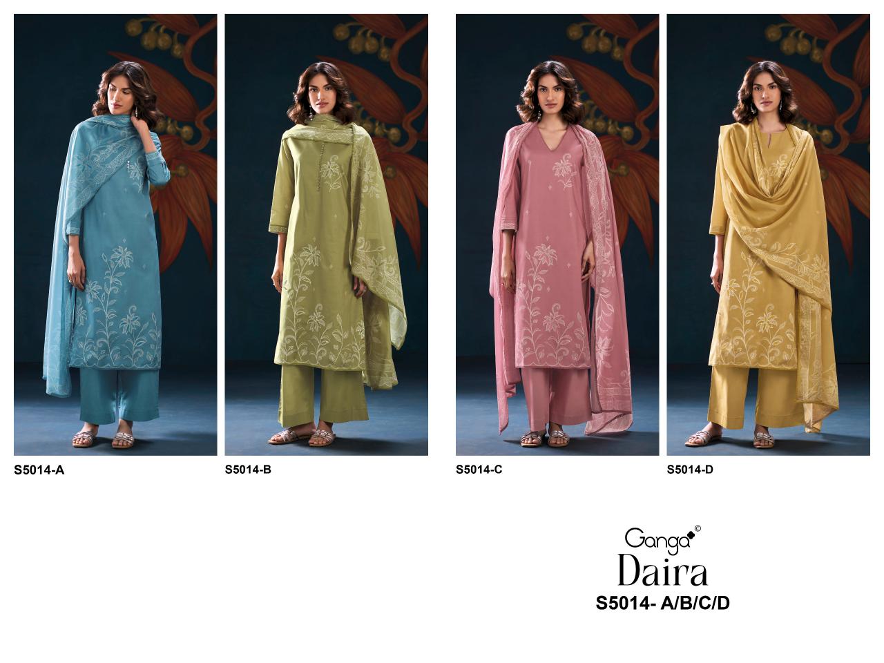 Ganga Daira 5014 catalog indian salwar kameez wholesale uk