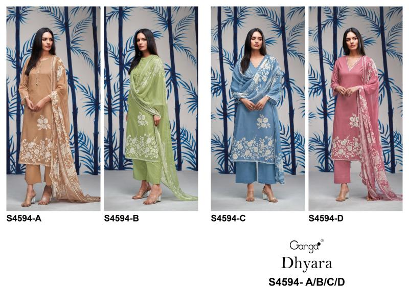 Ganga Dhyara 4594 catalog wholesale indian salwar kameez