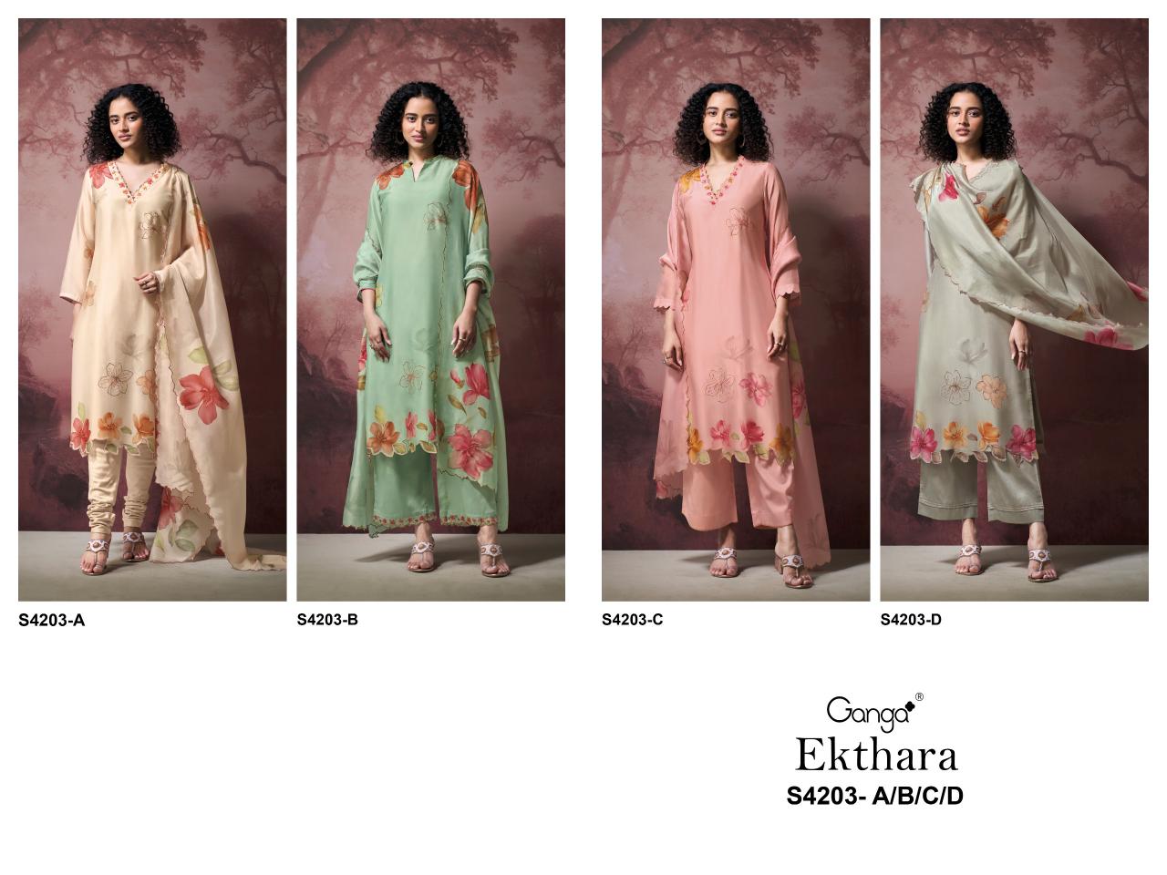 Ganga Ekthara 4203 catalog salwar kameez surat wholesale